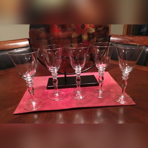 Pier 1 Other - Pier 1-Cleat Crystal Fluted Wine Set-5
